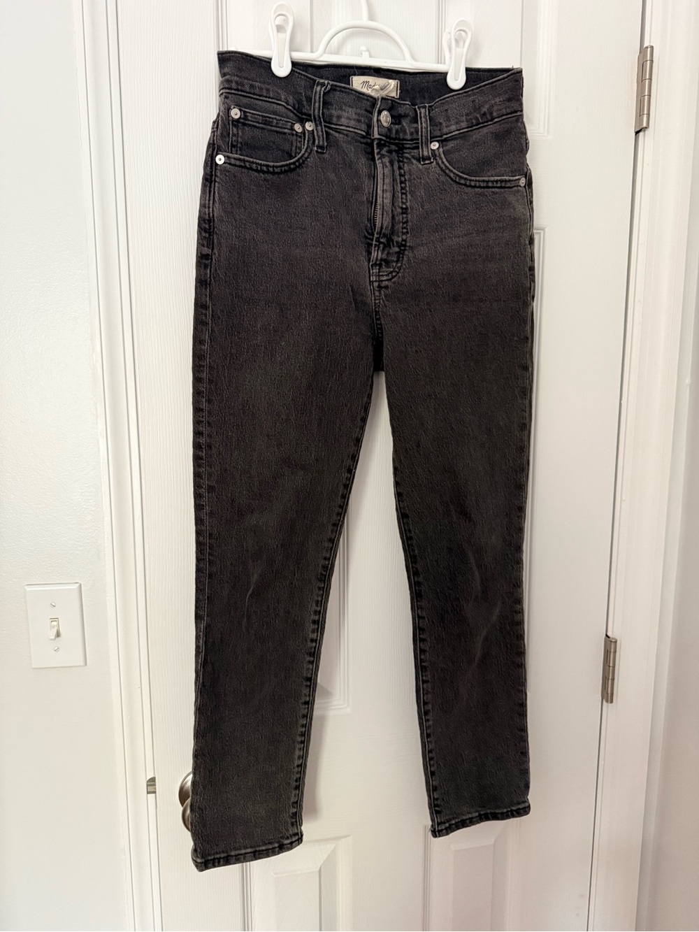 Madewell High-Rise Charcoal Black Straight Jeans
